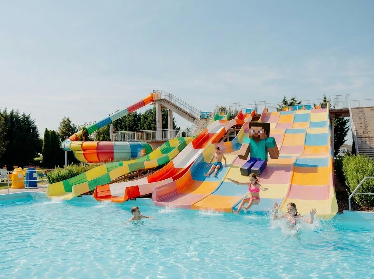 Minecraft v Aquaparku